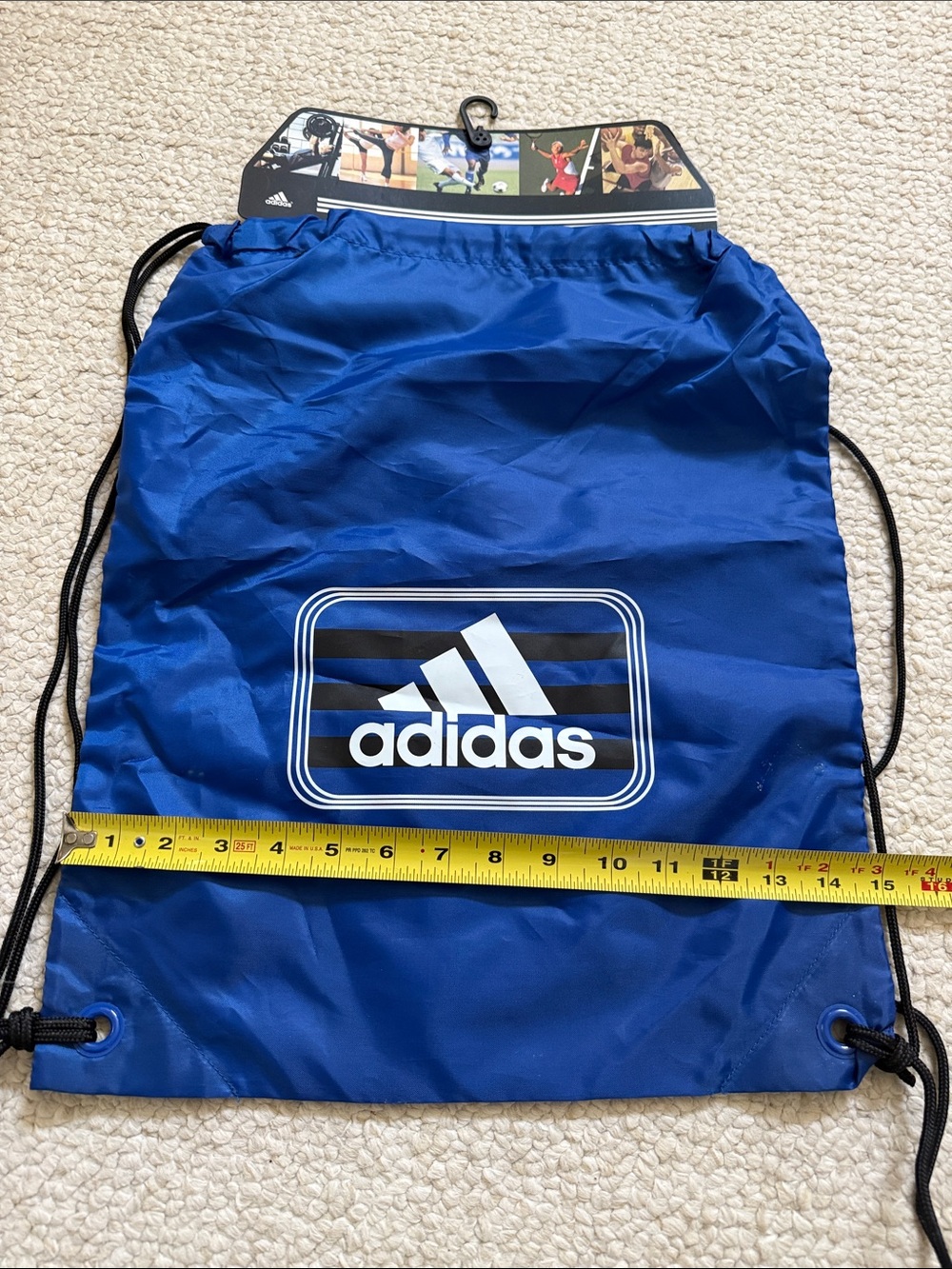 adidas Royal Blue Drawstring Sports Sack - Picture 3 of 5